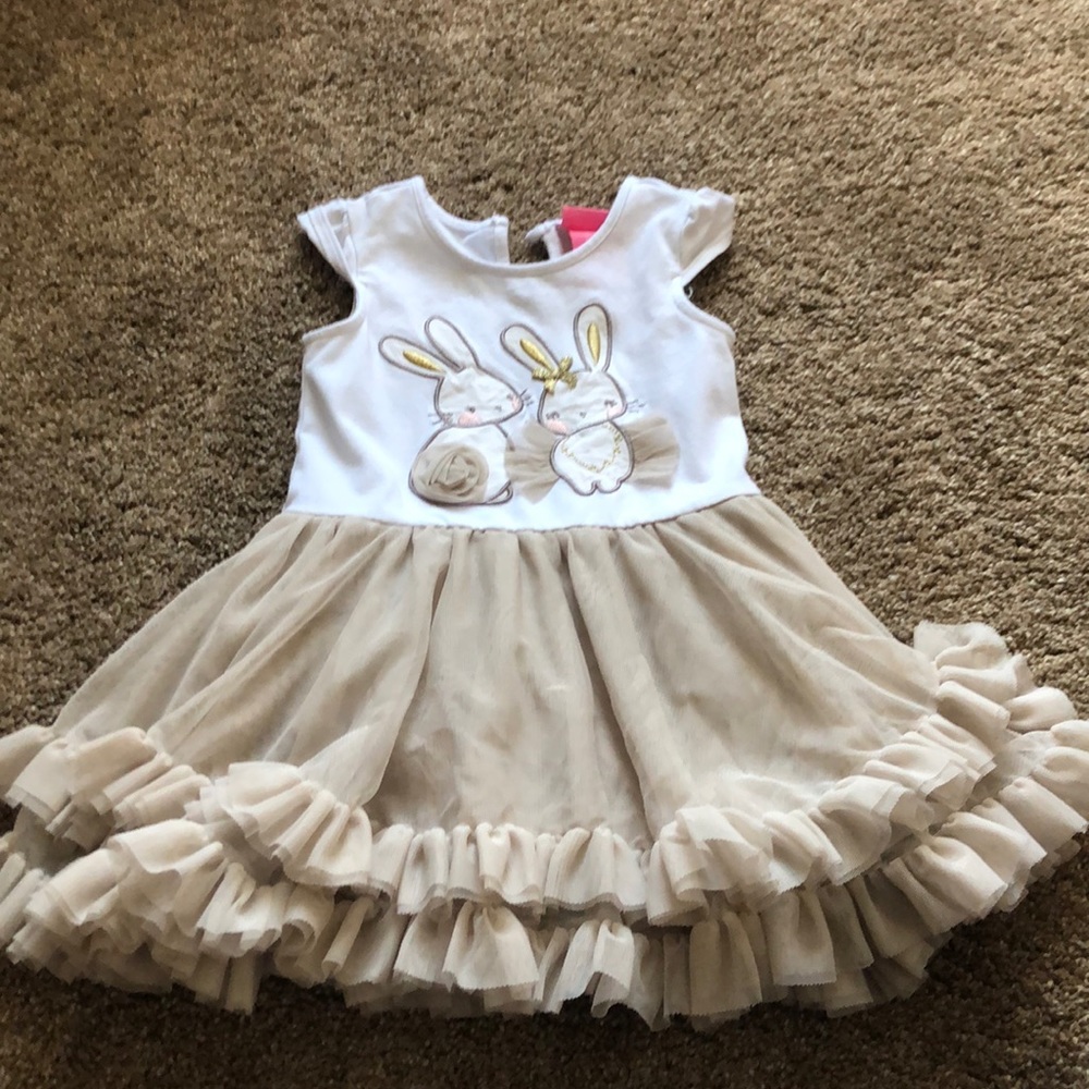Gently Used Dress with cute bunnies Size 18 Months